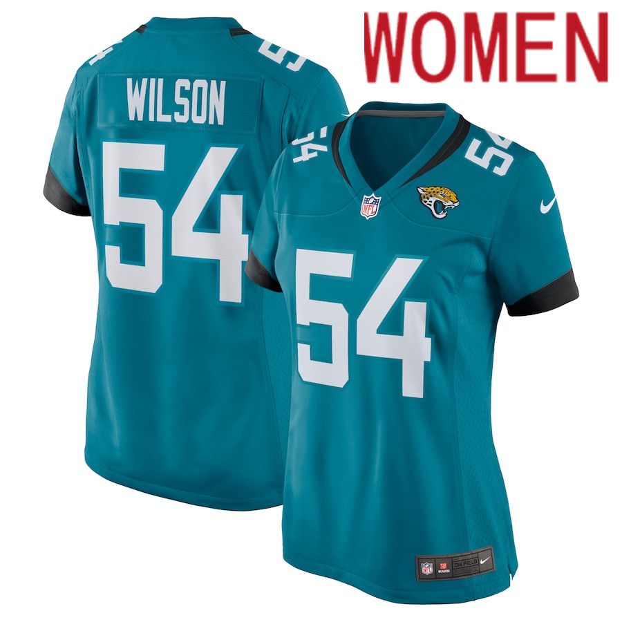 Women Jacksonville Jaguars #54 Damien Wilson Nike Teal Nike Game NFL Jersey->women nfl jersey->Women Jersey